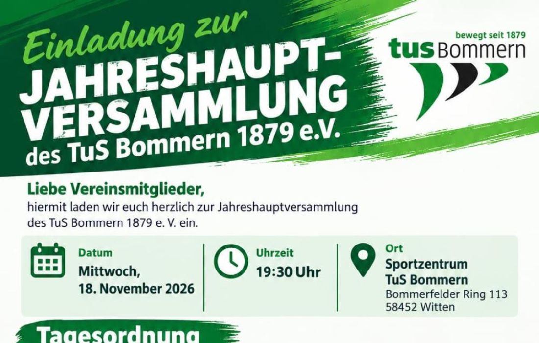 Einladung zur Jahreshauptversammlung 2026