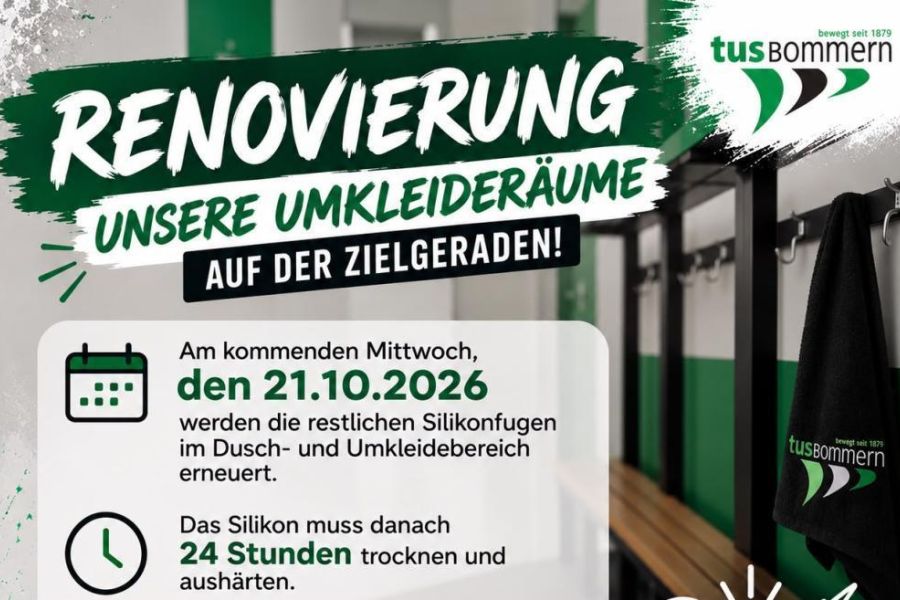 Umkleideräume am 21. Oktober gesperrt