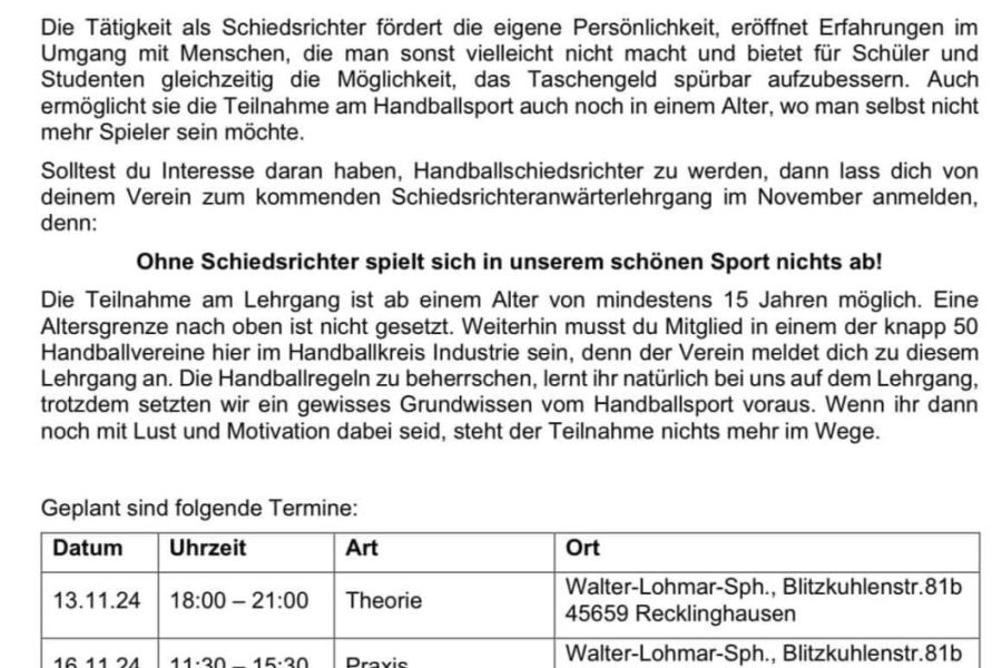 Schiedsrichter gesucht