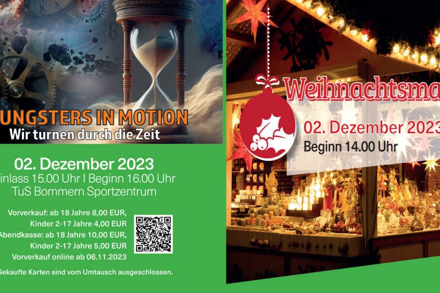 Kinder gehen auf Zeitreise - Beliebte Turnshow des TuS Bommern am 2. Dezember